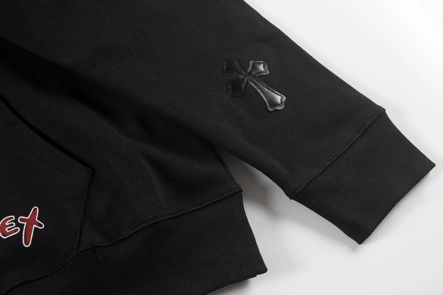 P330 Chrome Hearts Chrome Hearts Dopamine Leather Label Cross Sweatshirt Size: SMLXL Color: Black